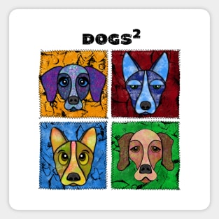 Funny and Quirky Dogs Square Magnet